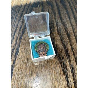 Safe Driver Award Vintage 9 Years Green Copper Pinback Pin Foam and In Case